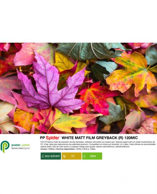 PP Spider White Matt Film Greyback 120mic